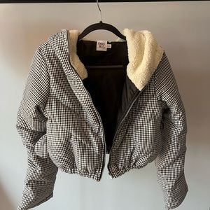 Hooded gingham princess Polly jacket